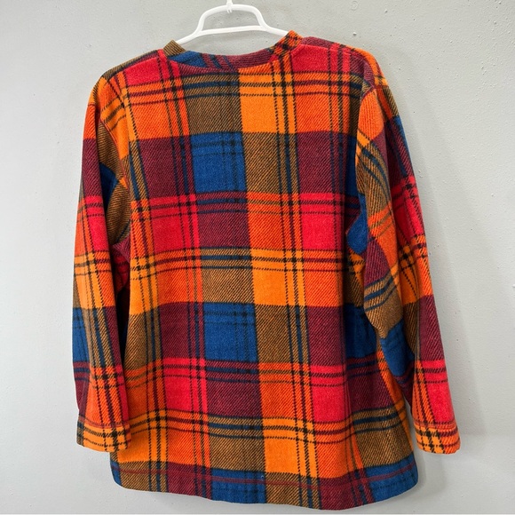 Liz Claiborne Lizwear Pullover Sweater Petite M Autumn Fall Cozy Cabin Plaid - Picture 4 of 5